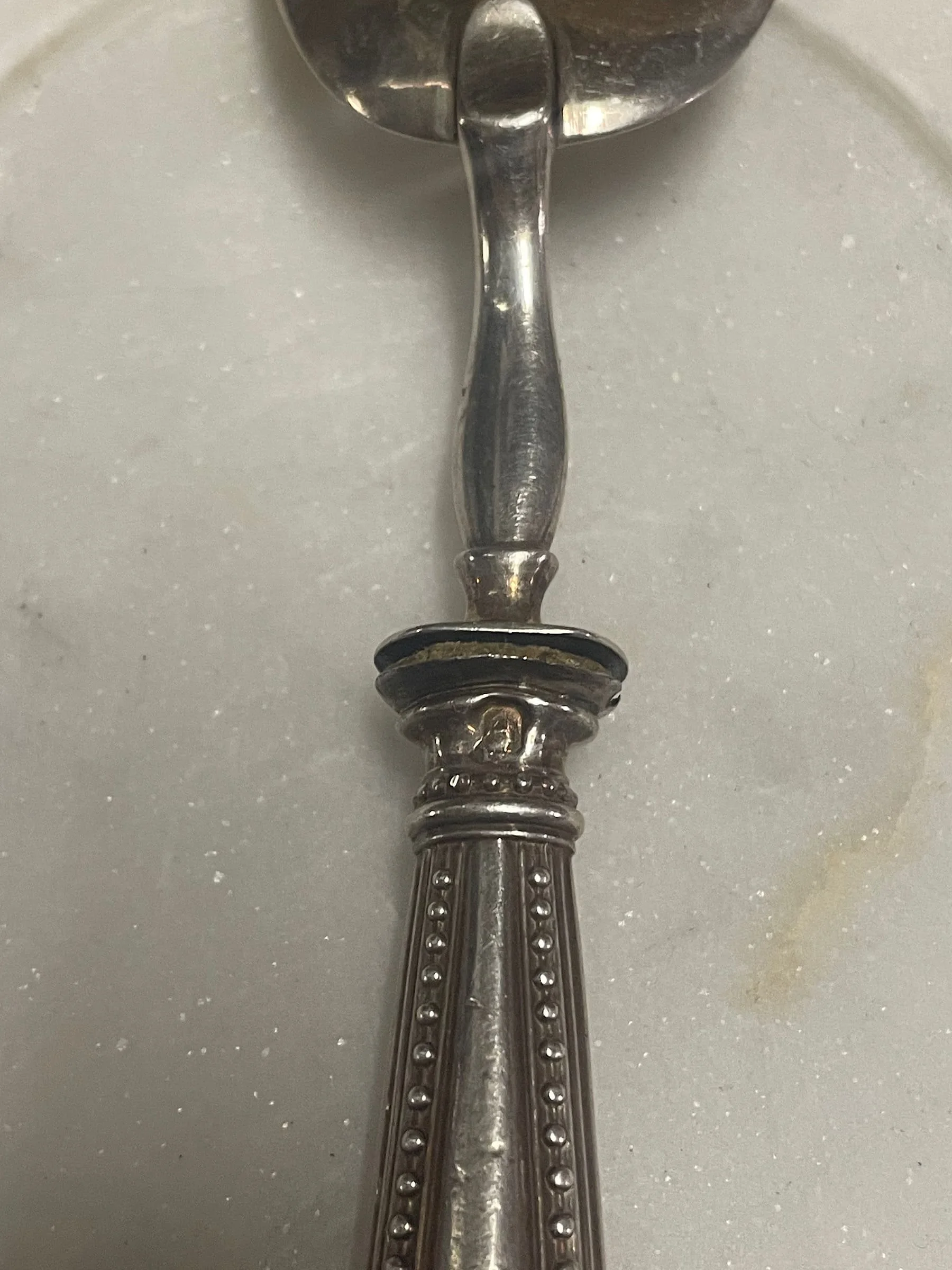 Antique French Minerva Silver Pierced Serving Spoons | Philippe